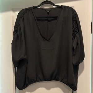 Express Black Blouse with V-Neck